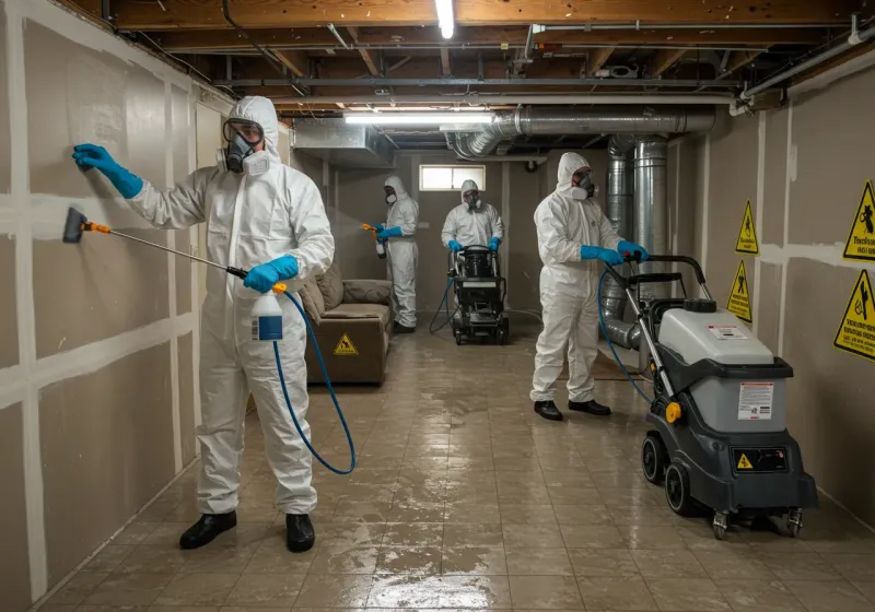 Basement Moisture Removal and Structural Drying process in Williston, FL